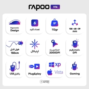 ماوس گیمینگ رپو V16 RGB - تصویر 4